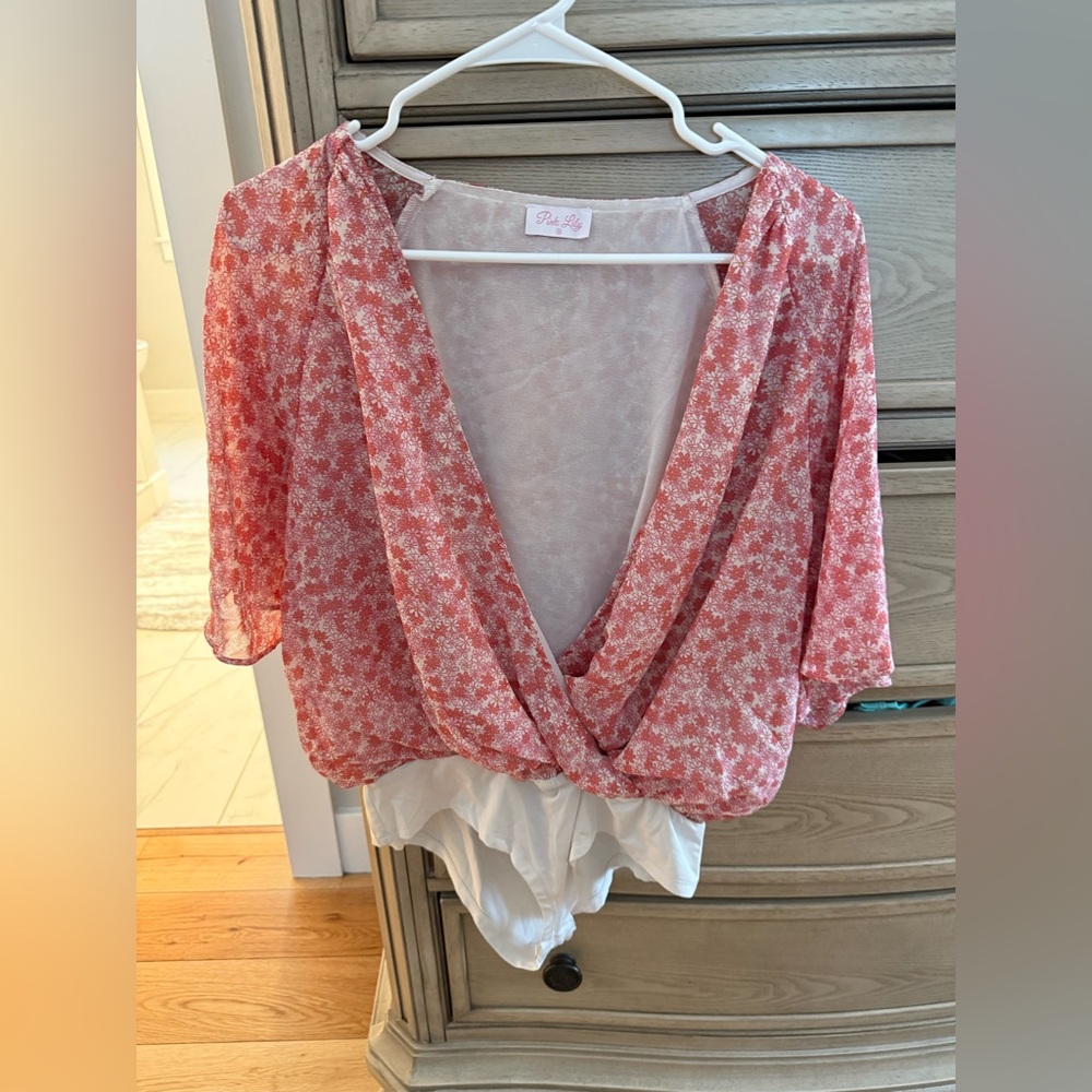 Pink Lily bodysuit blouse